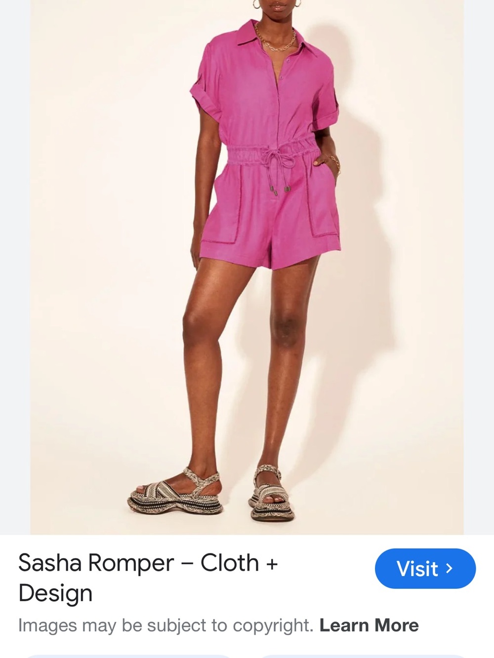Kivari Sasha Romper in Bright Fuchsia Size Small